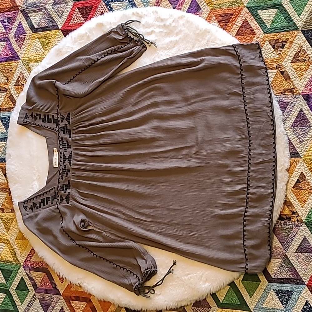 Millinon Sante Fe Embroidered Tribal Western Boho Hippie Summer Dress